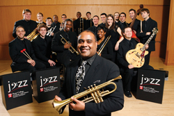Terell Stafford with members of the Temple University Jazz Band