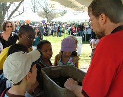 Bradley Flamm and EarthFest visitors