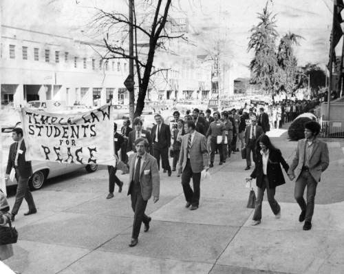 Temple law students marching