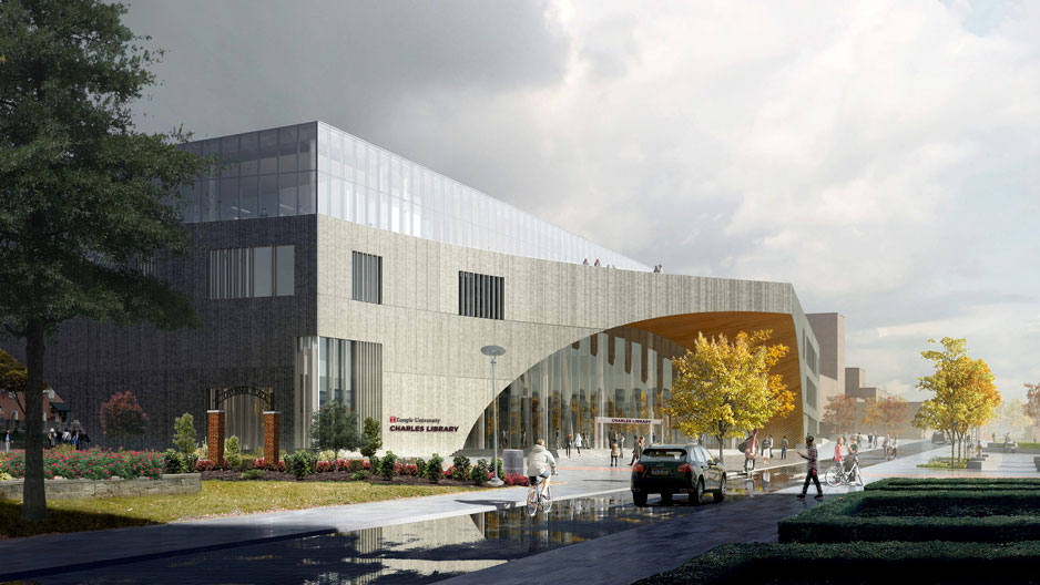 A rendering of the Charles Library