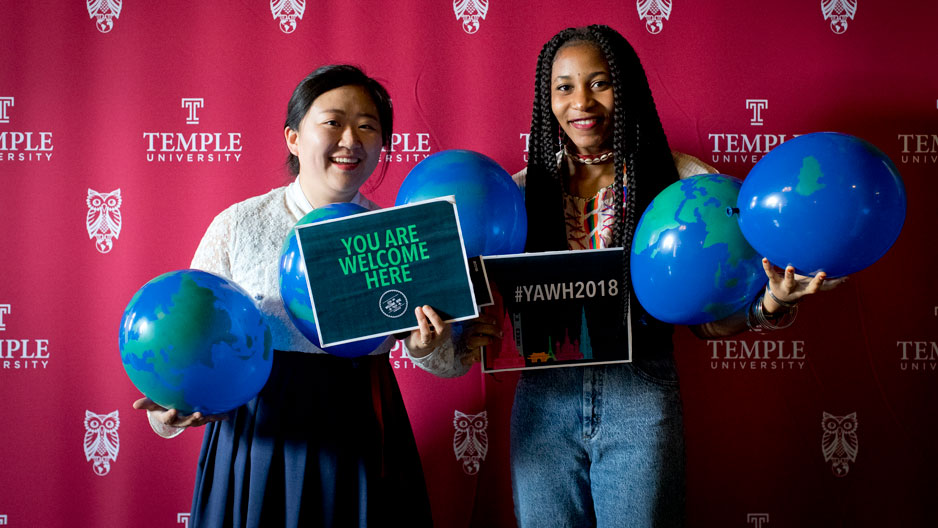 Students posing at Global Gala