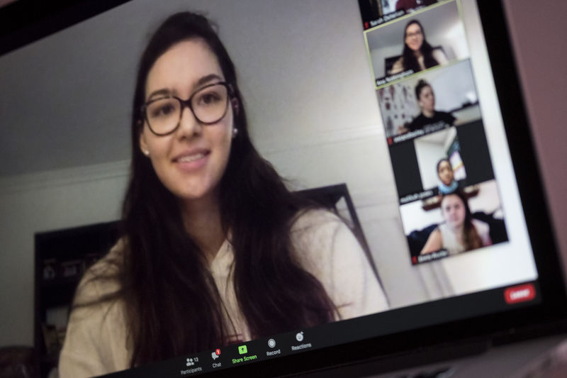 students in a zoom meeting