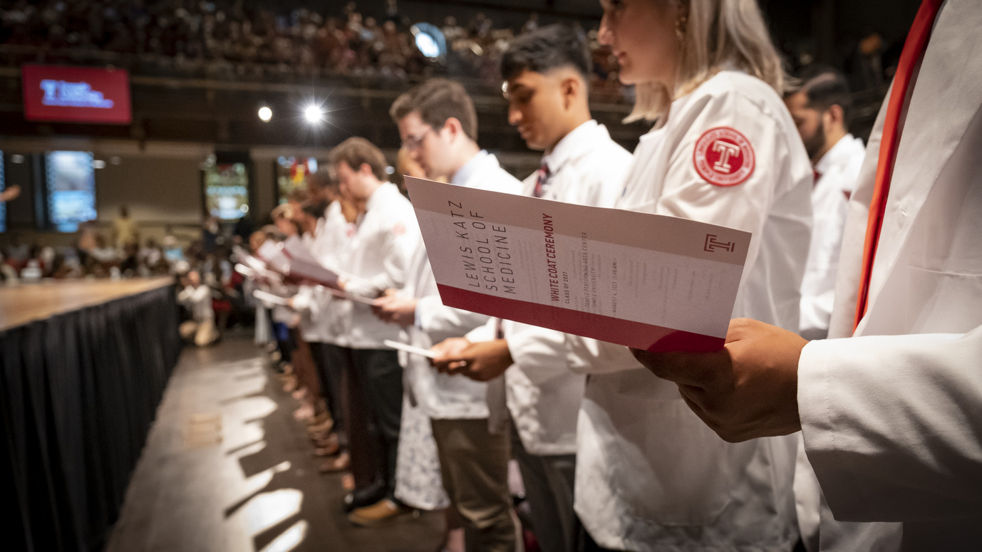 A photo from a White Coat ceremony.