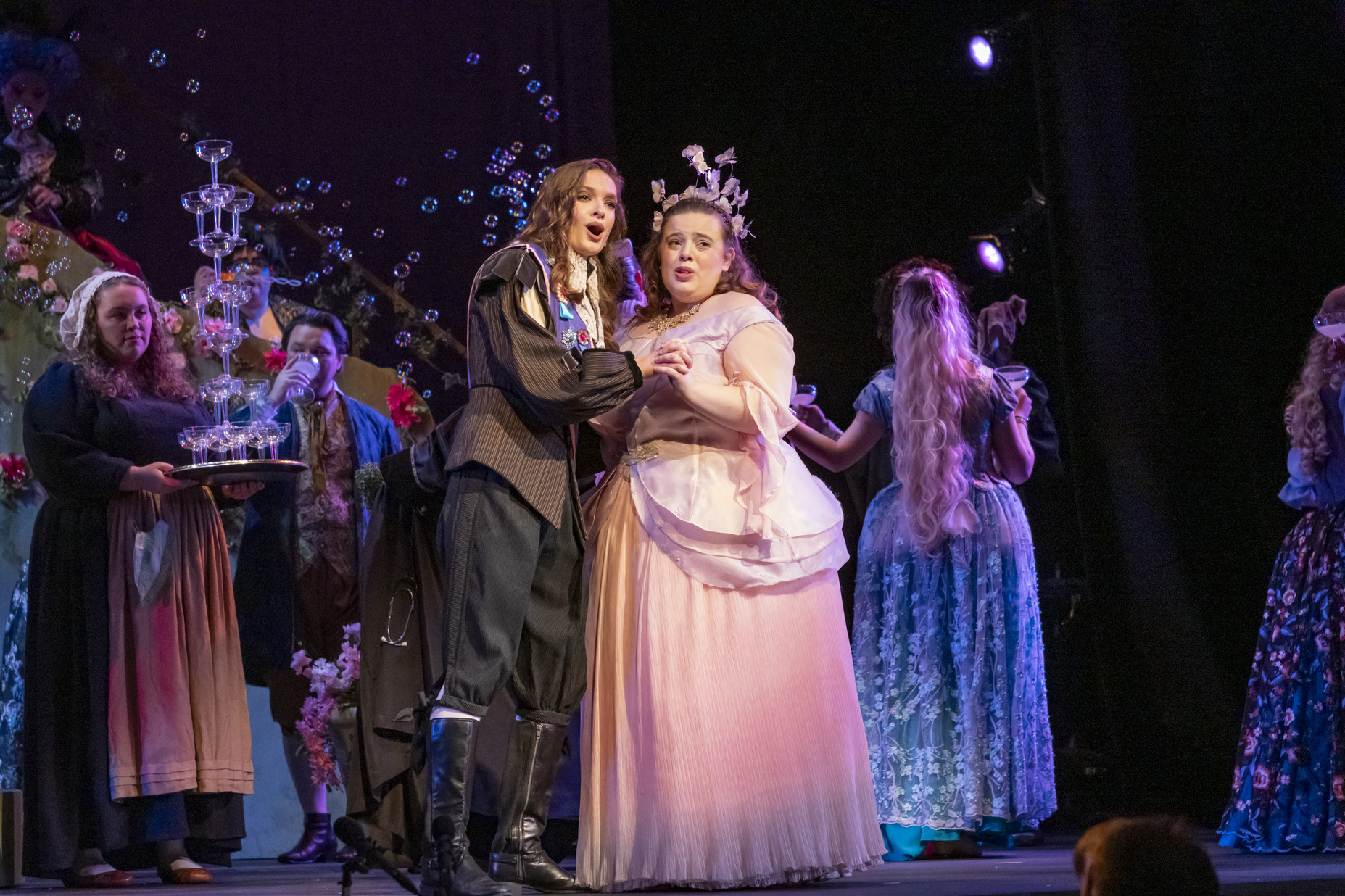 Photo of two opera singers performing on stage