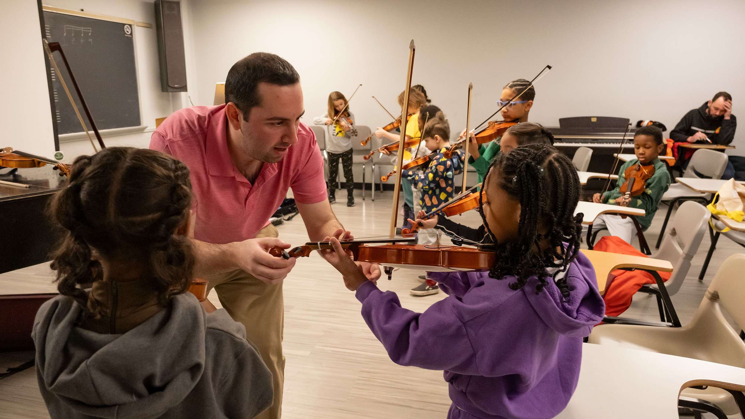 Temple’s Music Prep teaching rehearsals at Presser Hall.