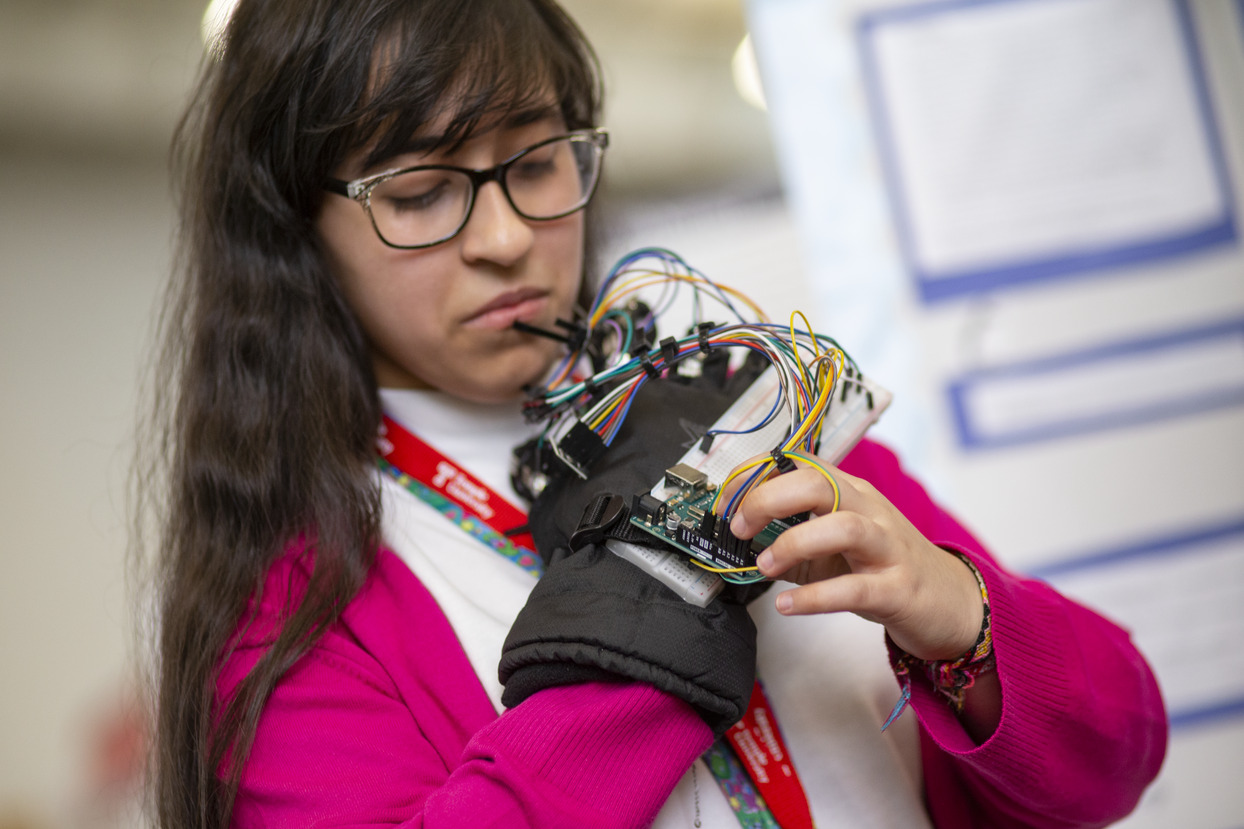 Image of a student at Temple’s George Washington Carver Science Fair.