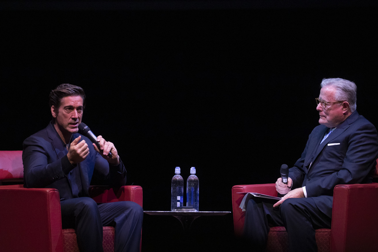 Image of David Muir and David Boardman at the Student Conversation event.