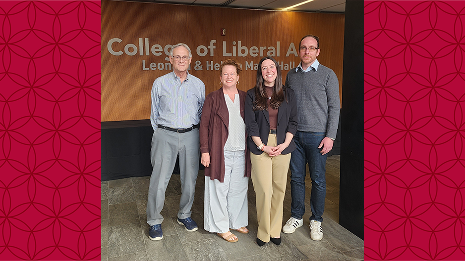Jenn Stanley along with her advisor, Dr. Steven Belenko; Dr. Jamie Fader; Dr. Jeffrey Ward