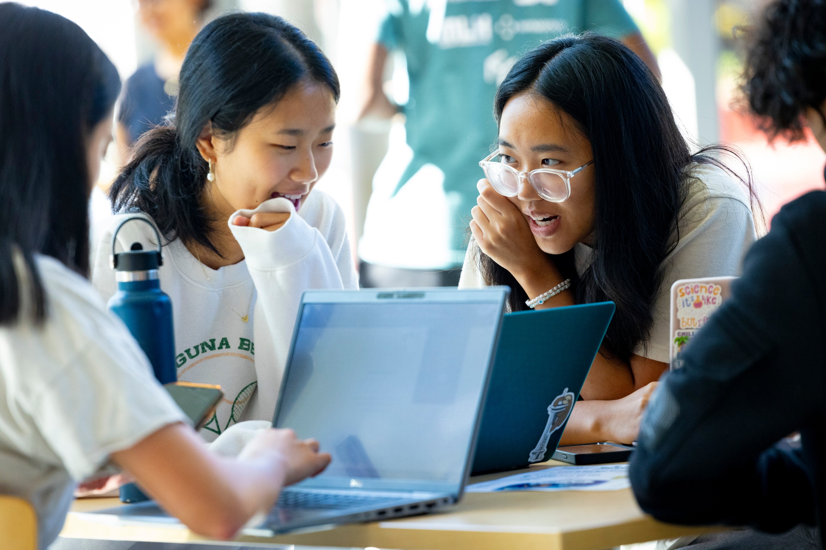 Image of students working at OwlHacks.