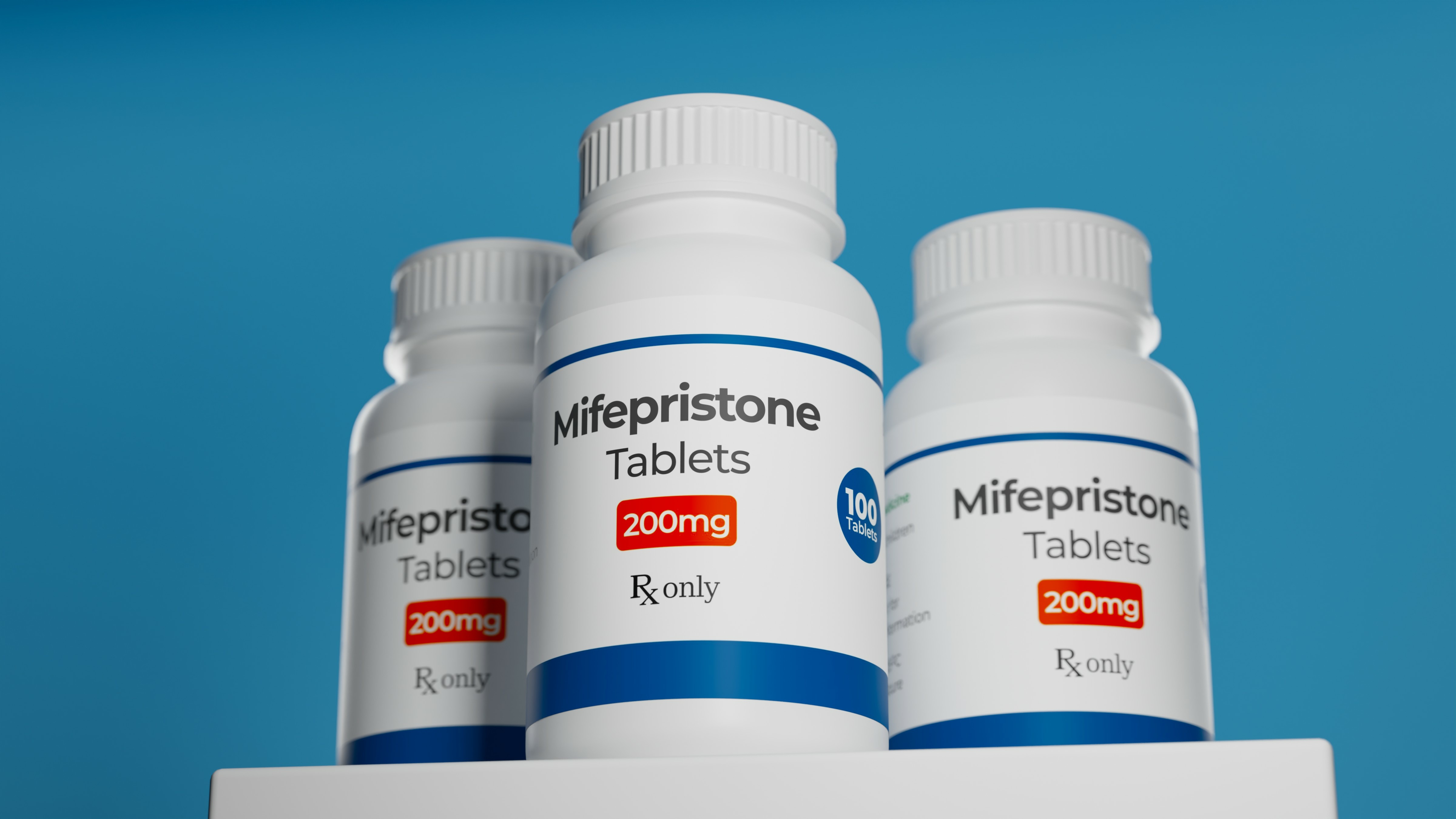 Three bottles of mifepristone