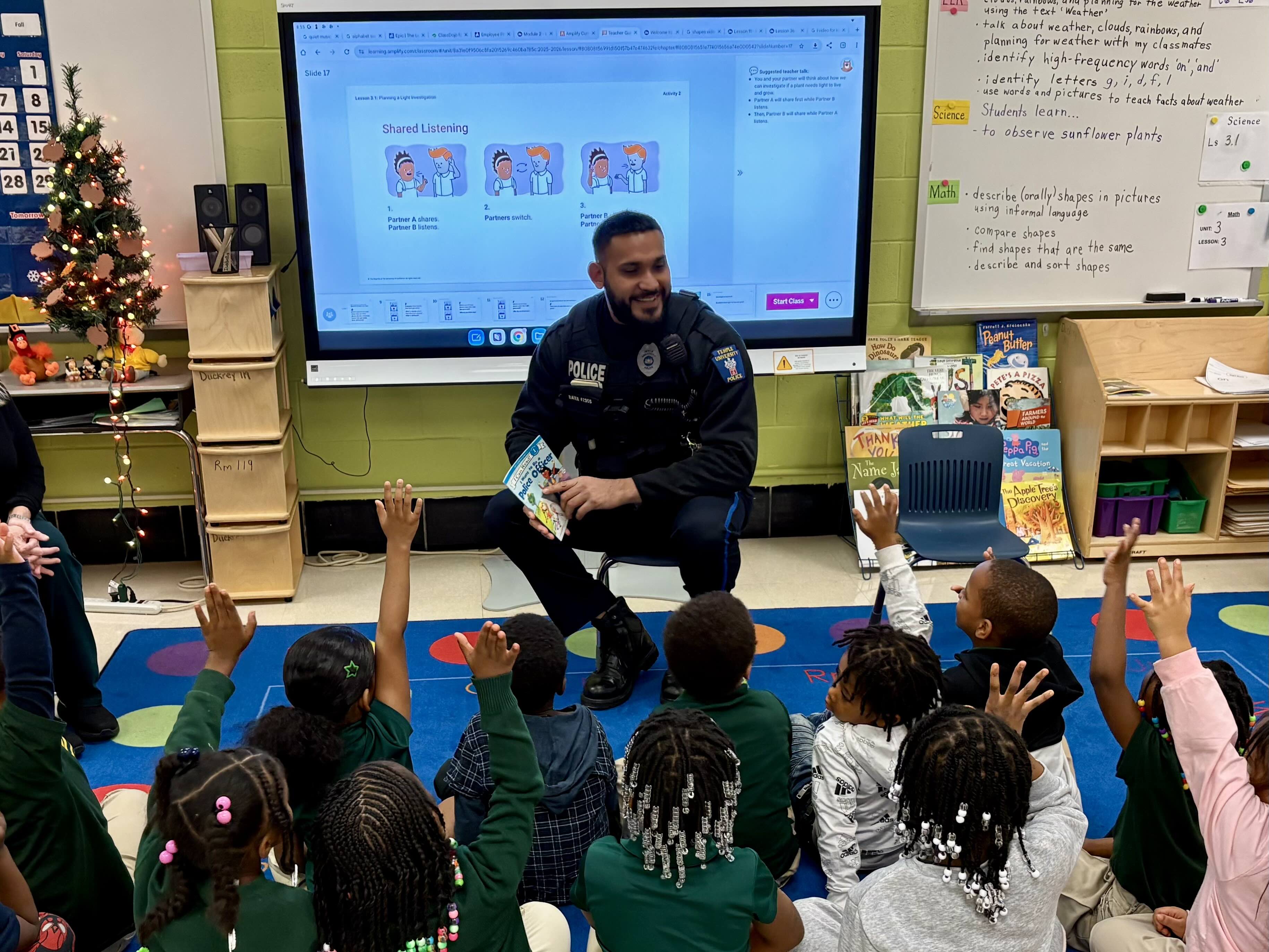 Temple University Police Officer Arashdeep Bawa was thrilled to be a part of Public Safety's newest engagement initiative called: Cops in the Classroom. 