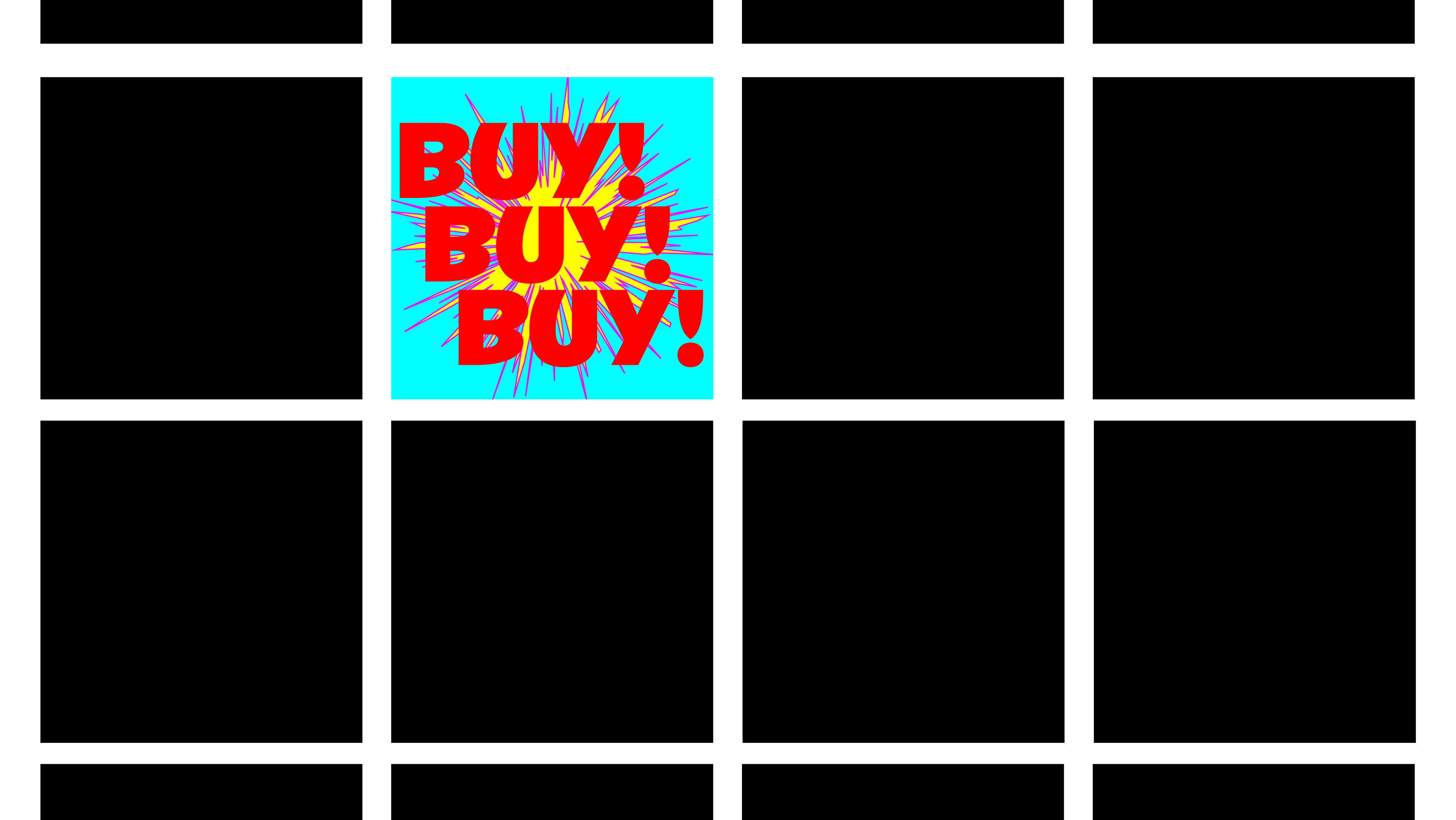 A graphic of a grid of black squares