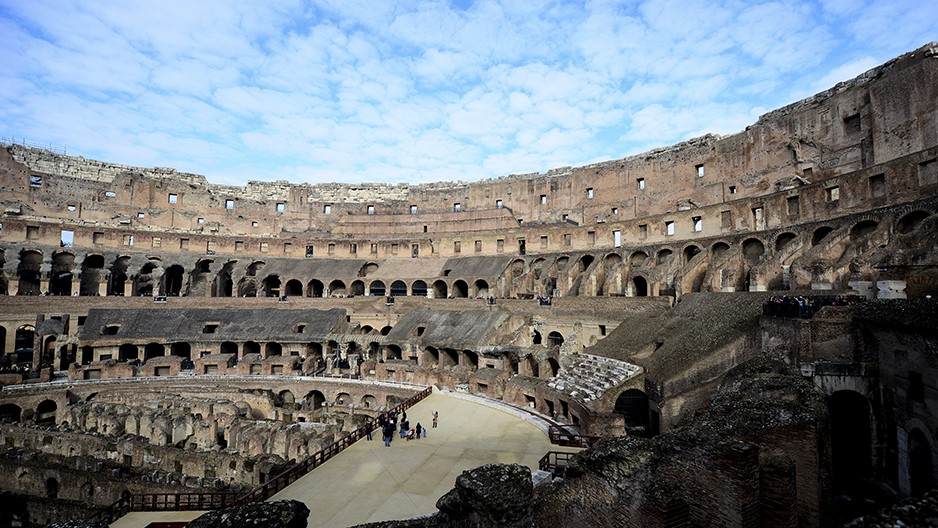 The Colosseum in Rome, Italy.