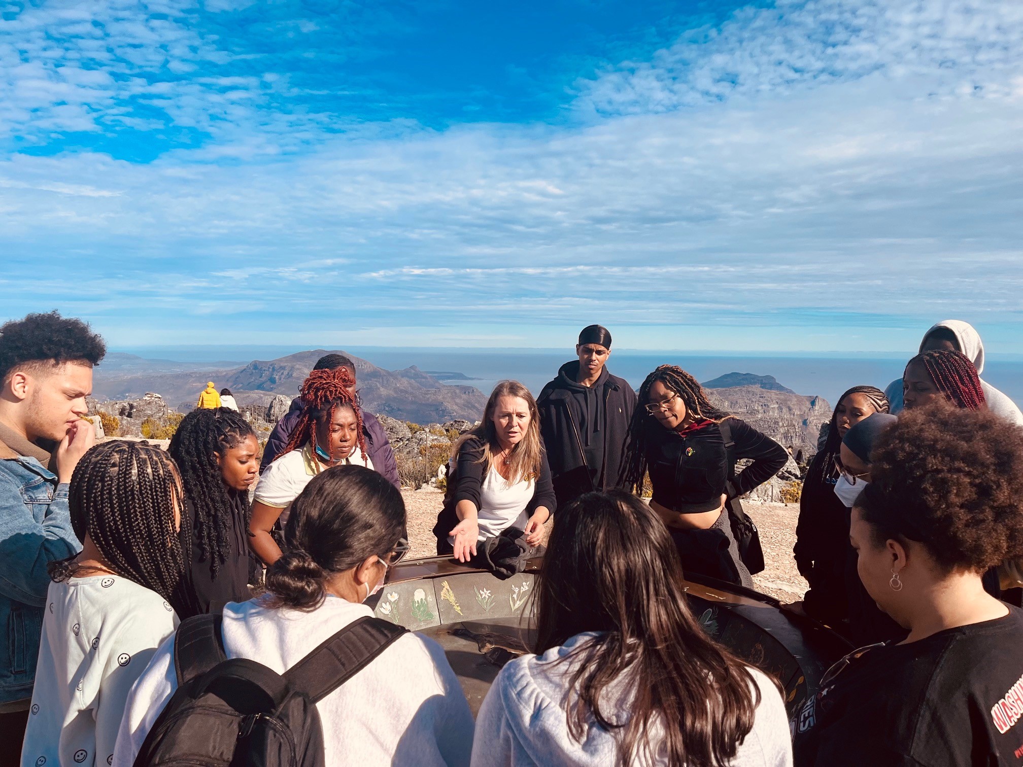 Image of students on Table Mountain.