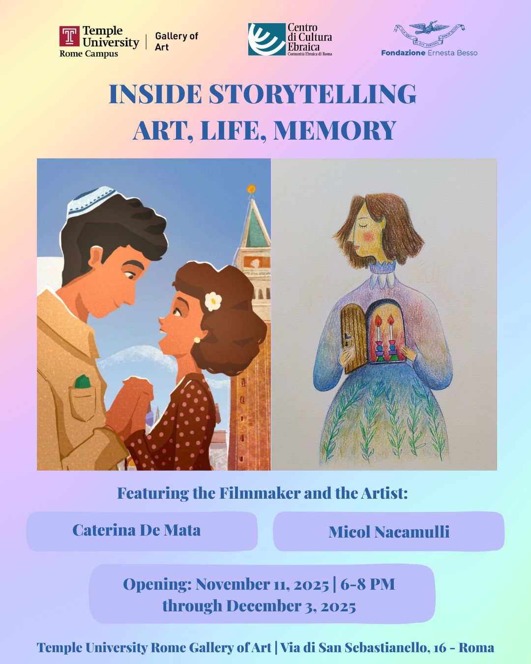 Paintings by Caterina De Mata and Micol Nacamulli