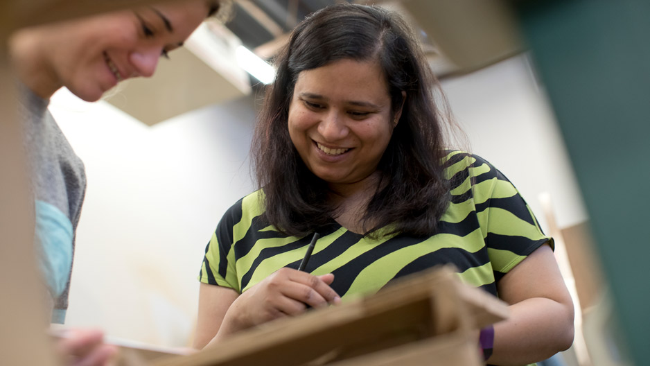 Assistant Professor Rochelle Mendonca building an adaptation