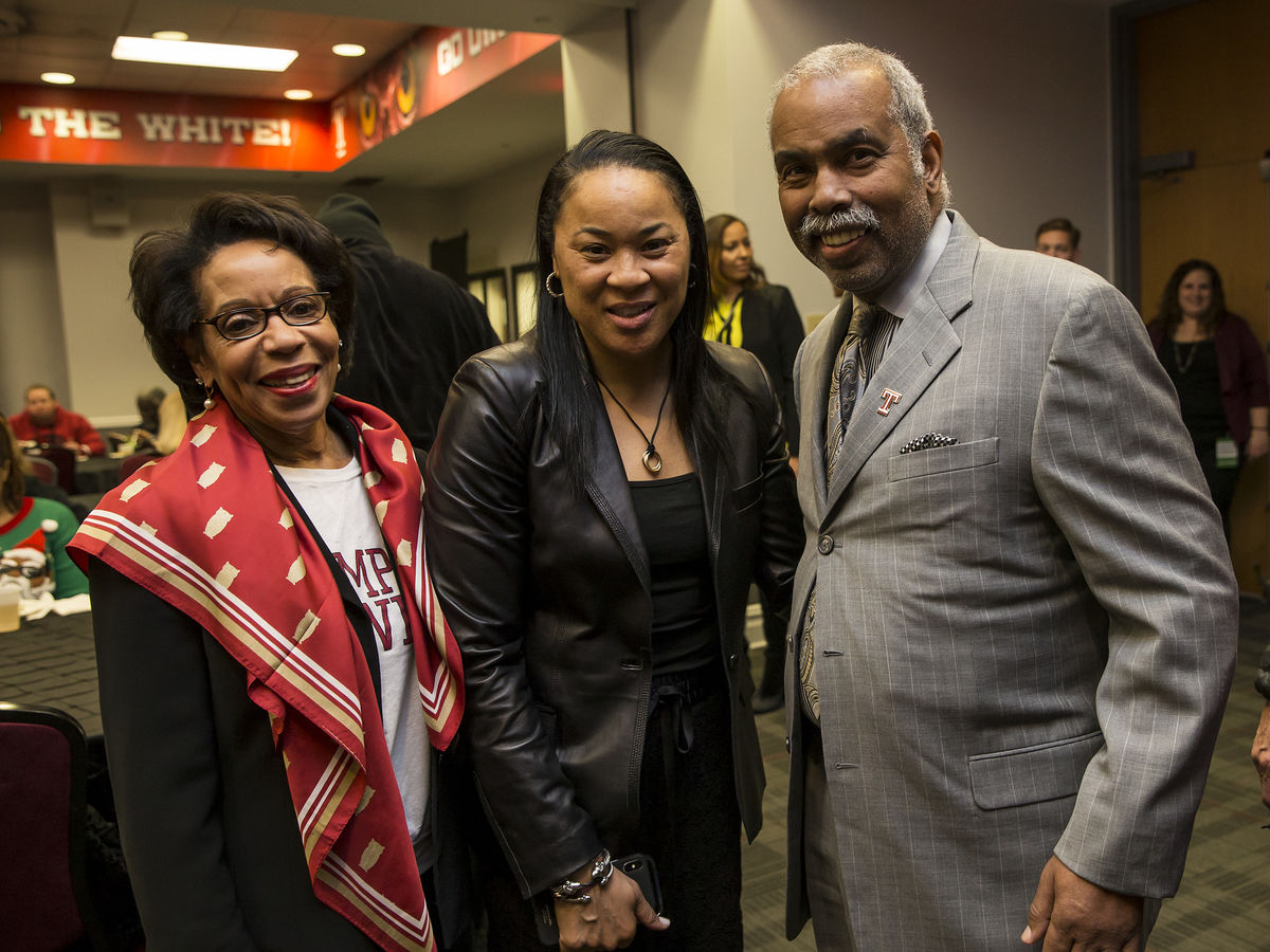 President Epps, Dawn Staley and L. Harrison Jay pictured.