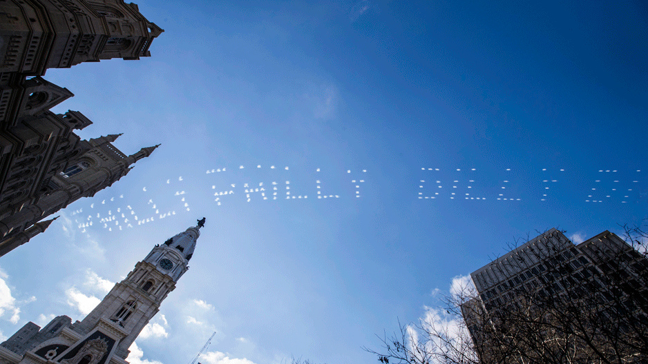 Philly Philly Dilly Dilly is written in the sky