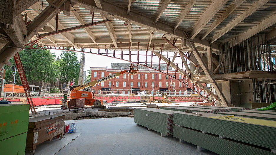 A look inside the Charles Library under construction