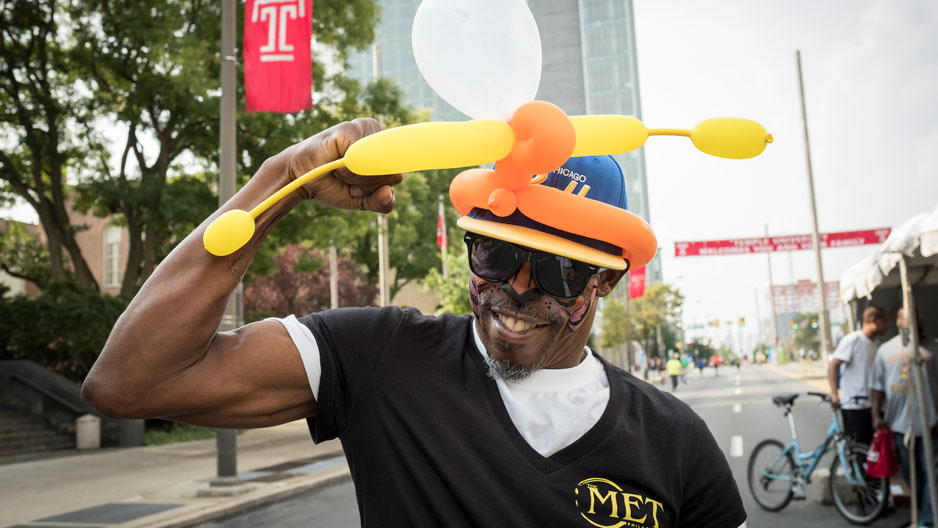 Man in a balloon hat