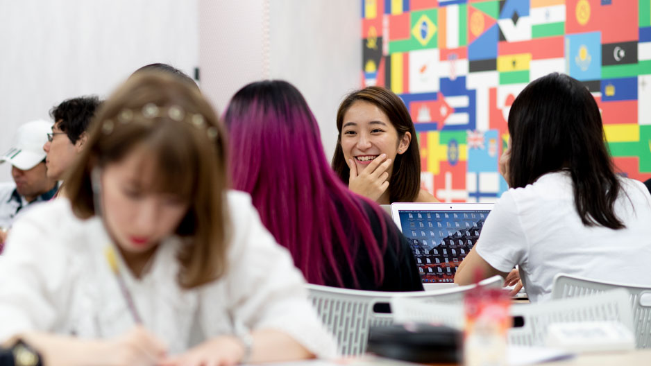 students in a classroom at Temple Japan