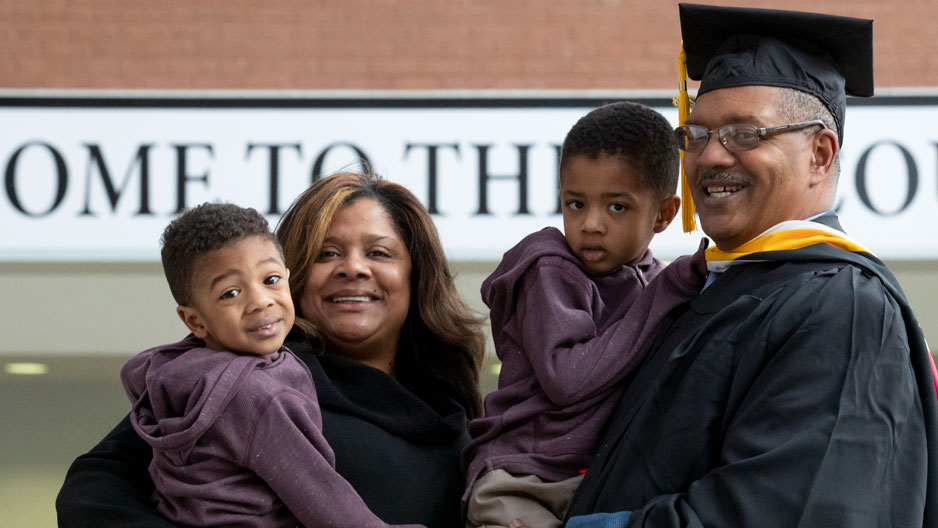 Jeff Chapman with his wife and twin sons