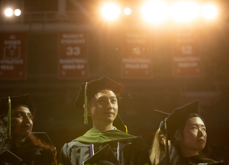 graduates in academic regalia 