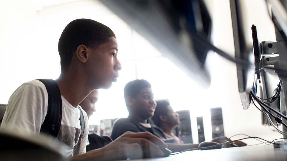 students in a computer lab