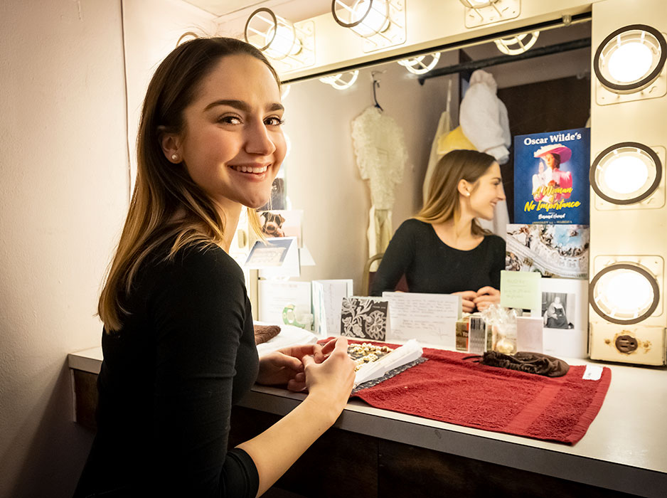 Audrey Ward in her dressing room at the Walnut Street Theatre