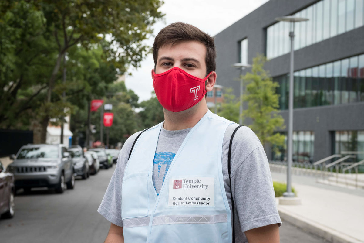 Saleh Salimshahshahani, a student community health ambassador on Temple's Main Campus.