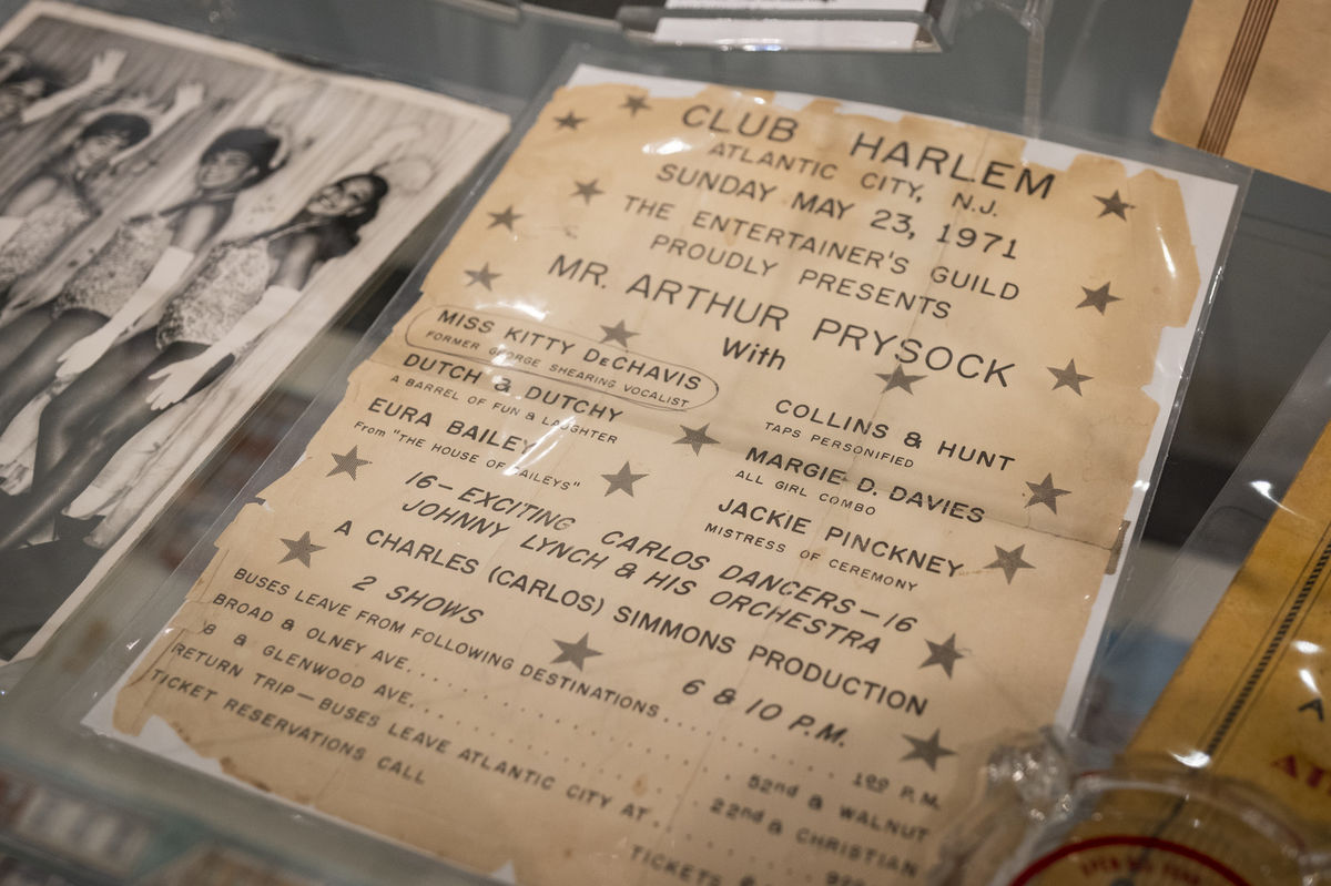 Image of a program from Club Harlem on at the exhibition in Charles Library.