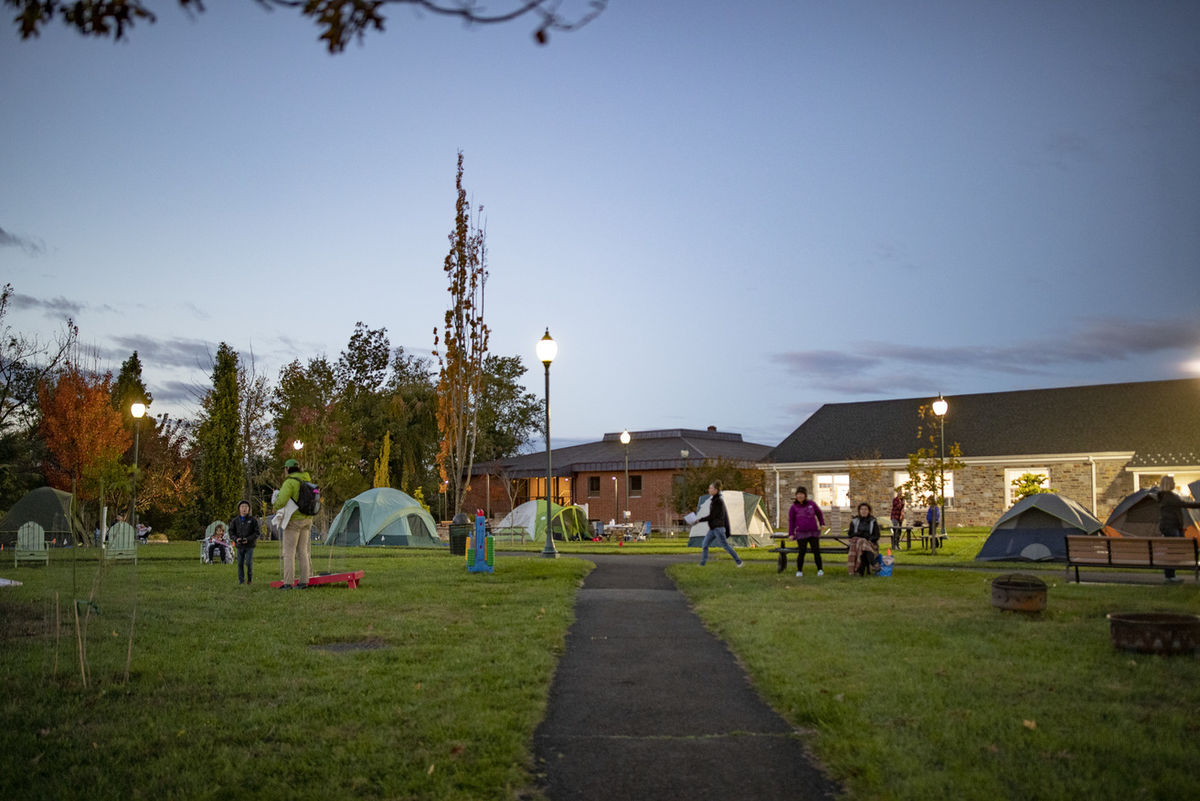 An image of the tents at the Great American Campout.