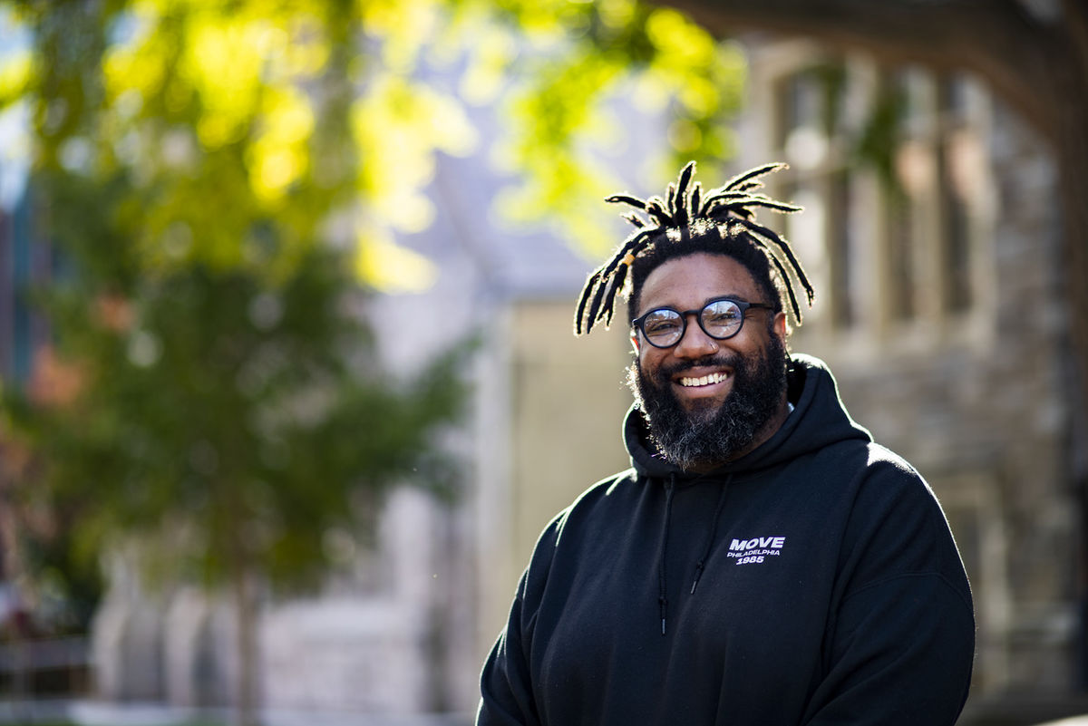 Elijah Rhea outside on Main Campus