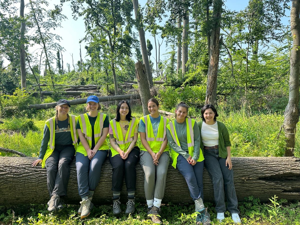 A group of undergraduate interns at Ambler Field Station
