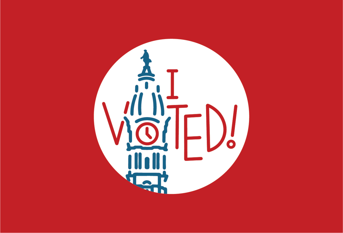 Katie Fish's "I Voted" sticker.