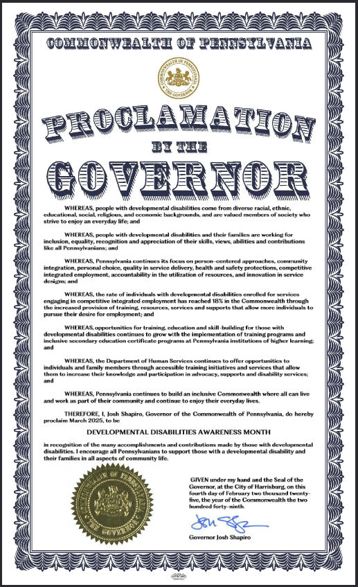 Screen capture of the original proclamation, set in decorative type within an ornate border and fixed with the governor's seal