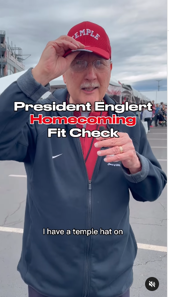 President Richard Englert in Temple gear