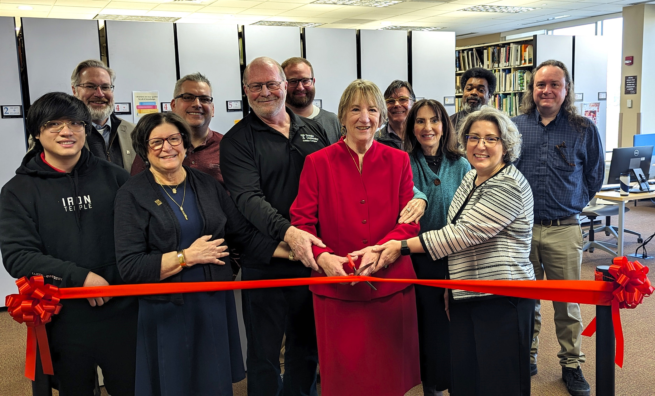 Cutting the ribbon for the Temple Ambler Information Commons