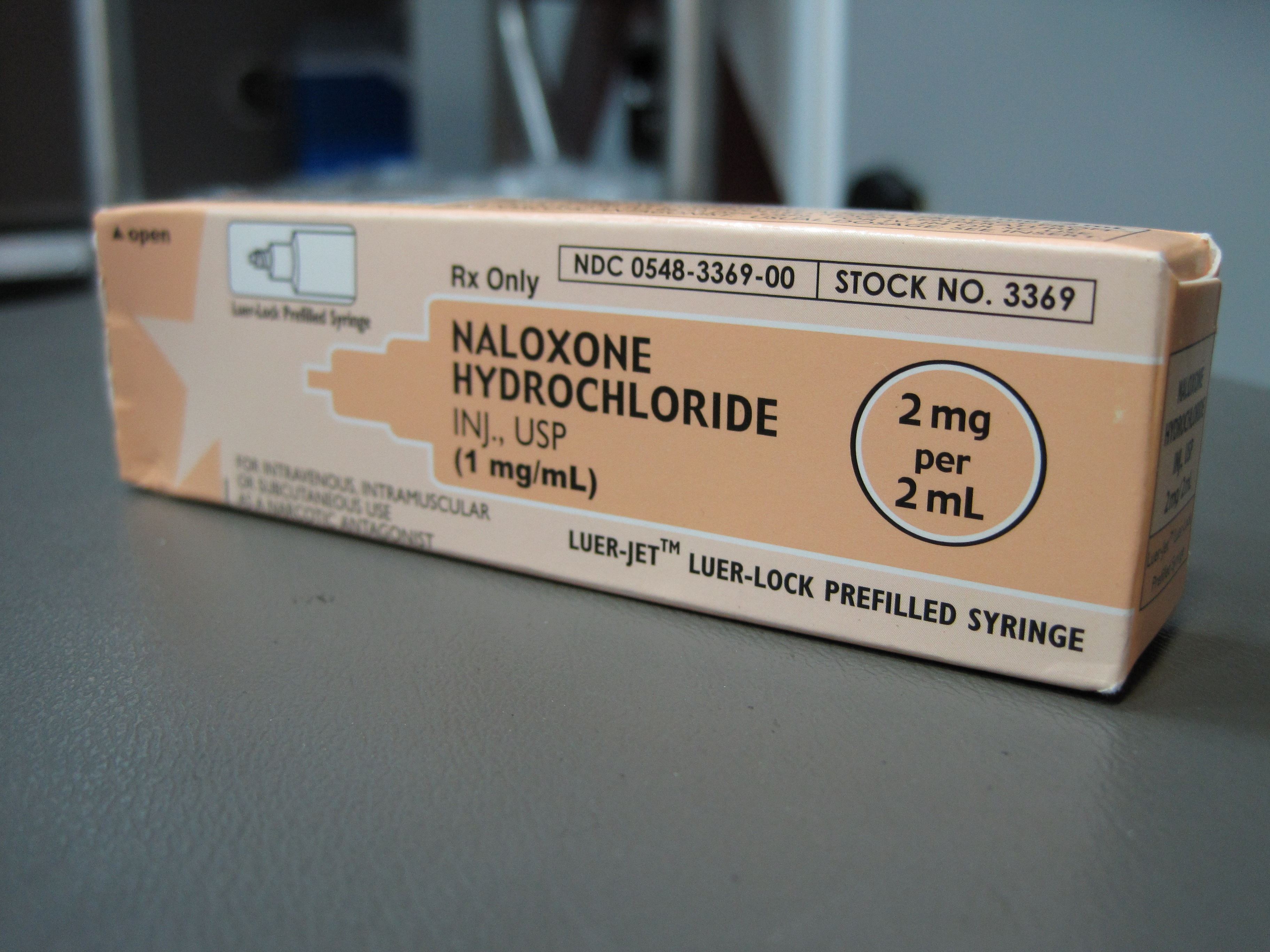 Packaging box for naloxone