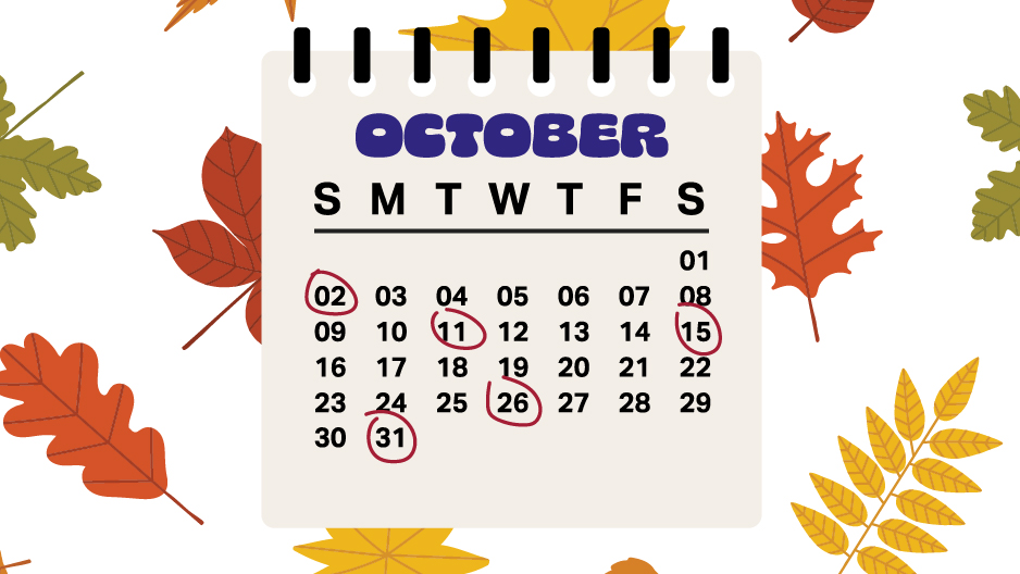An October calendar