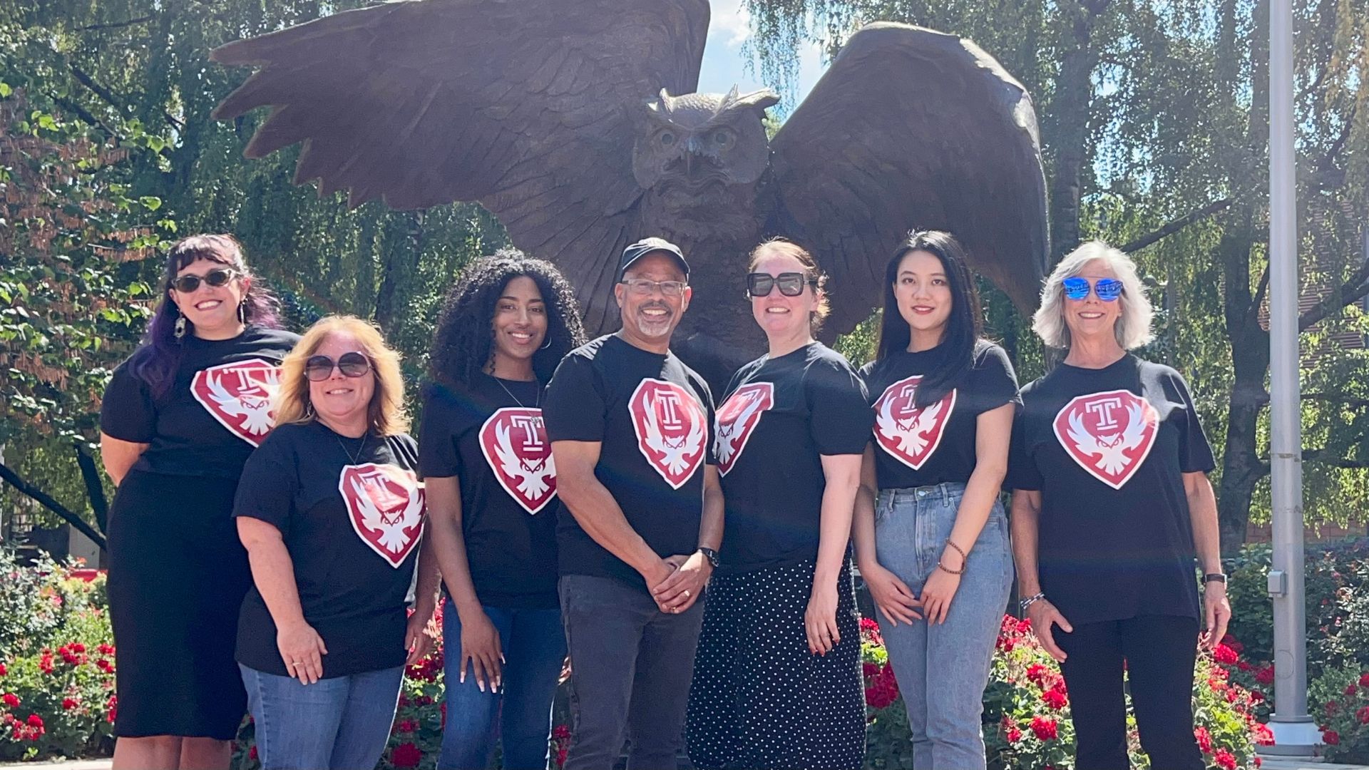 Members of the Office of Community, Communication and Events team (left to right): Tracy Agostarola, Dawn Ramos, Nia Davis, David W. Brown, Amanda Stankiewicz, Lucy Lu and Lisa Simon
