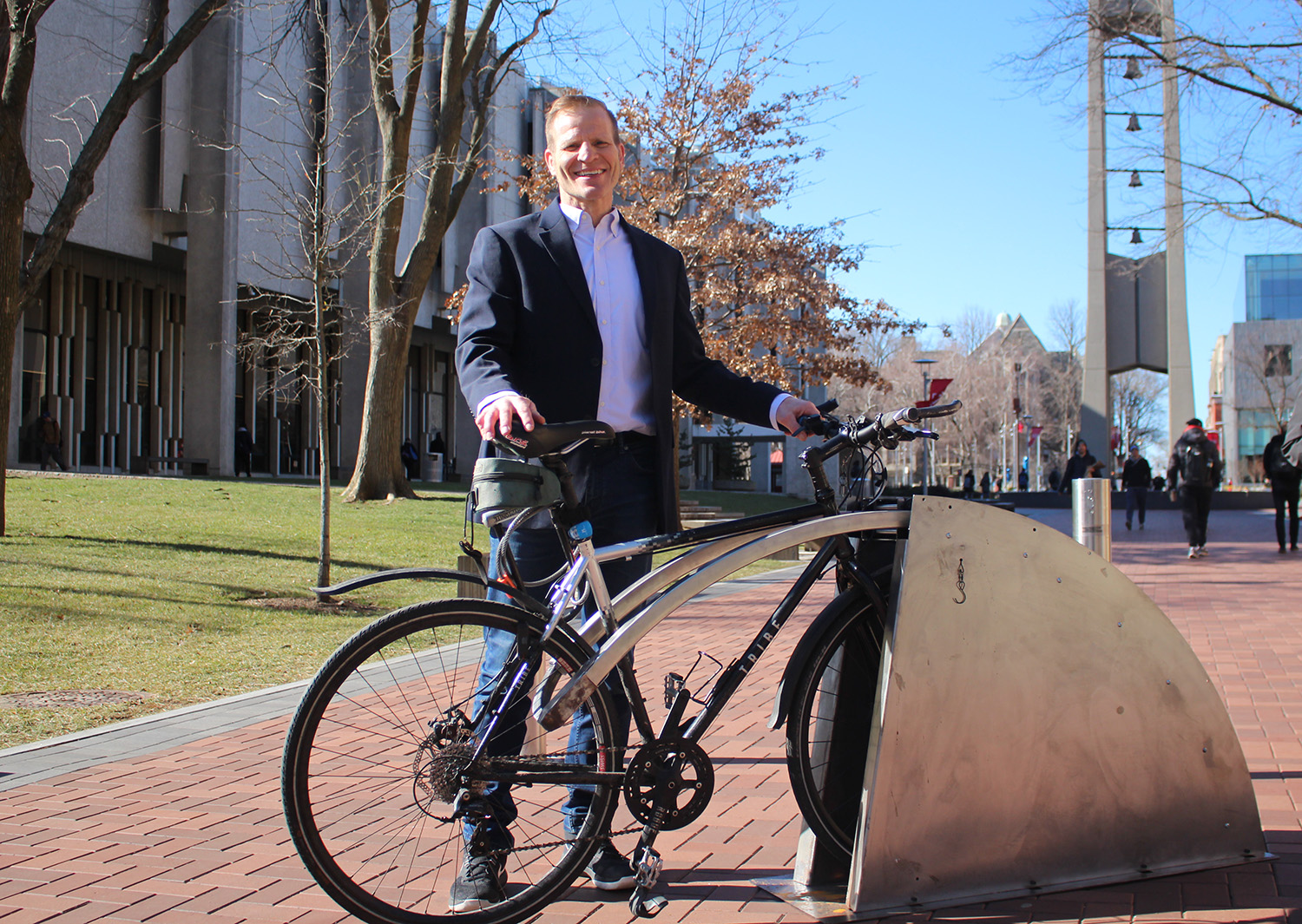 David Sawhill with his prototype lock