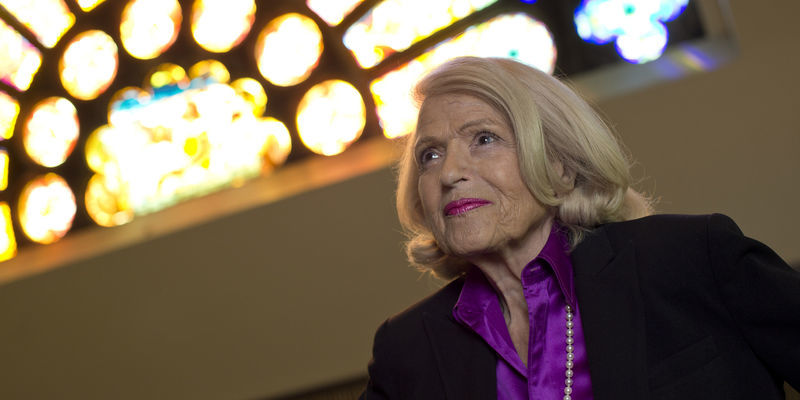 Temple alumnae Edith Windsor at the Temple Performing Arts Center in 2014. 