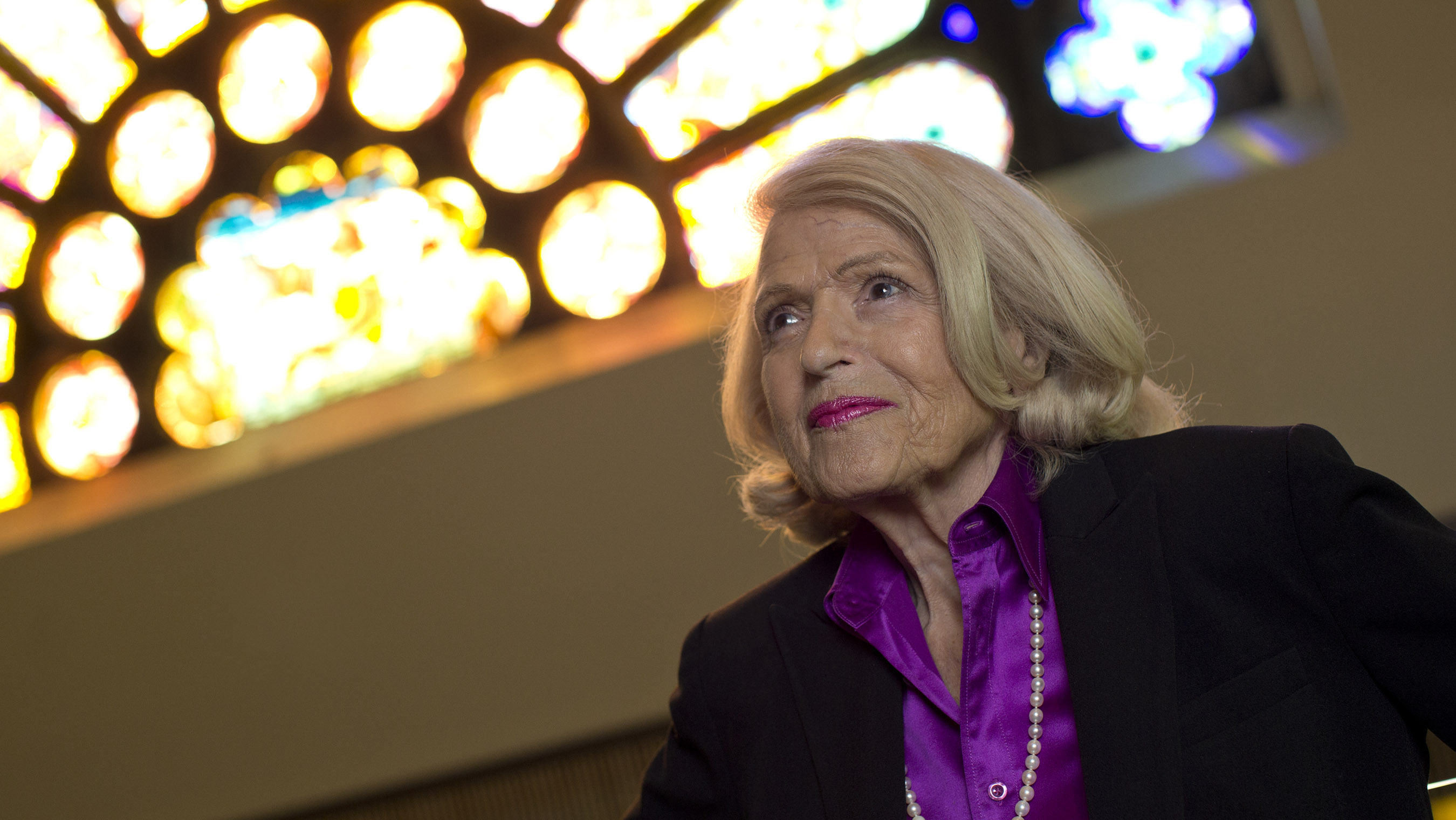 Temple alumnae Edith Windsor at the Temple Performing Arts Center in 2014. 