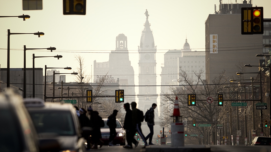 Philadelphia City Hall from North Broad Street. 