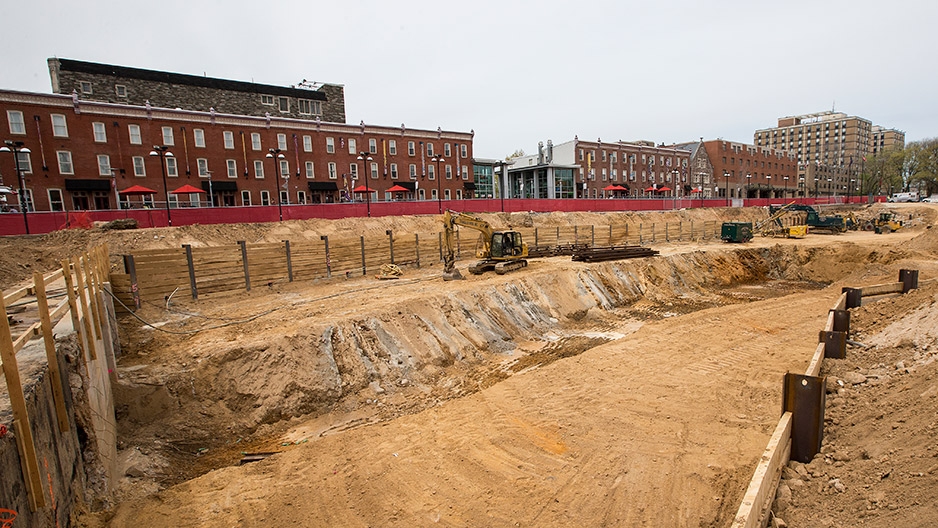 The space on Main Campus where the new library will be built. 