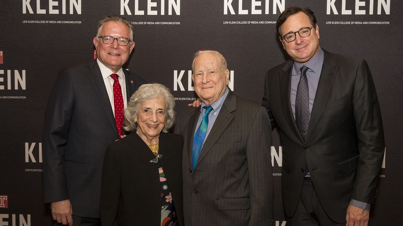 Bob Saget is pictured with David Boardman, Janet Klein and Lew Klein.