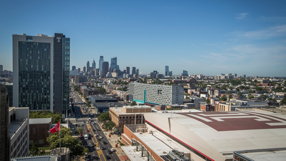 a bird's-eye view of Temple University's Main Campus