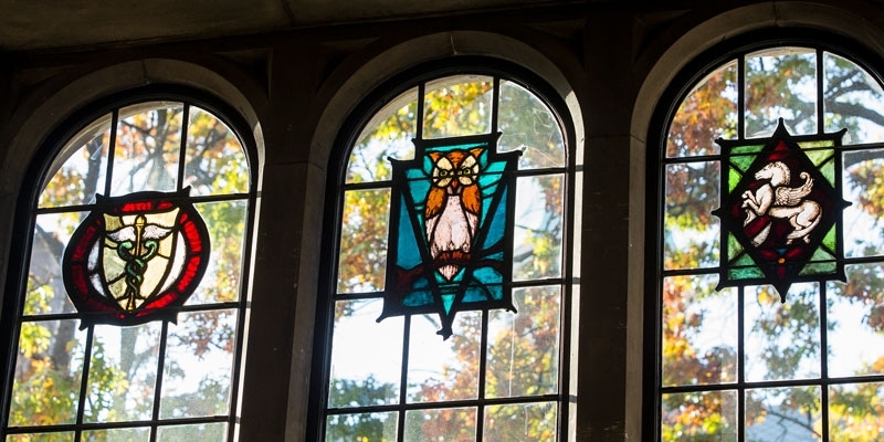 Stained glass on Temple's campus