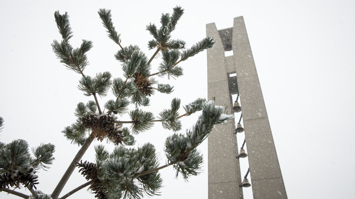 The Bell Tower in the snow. 